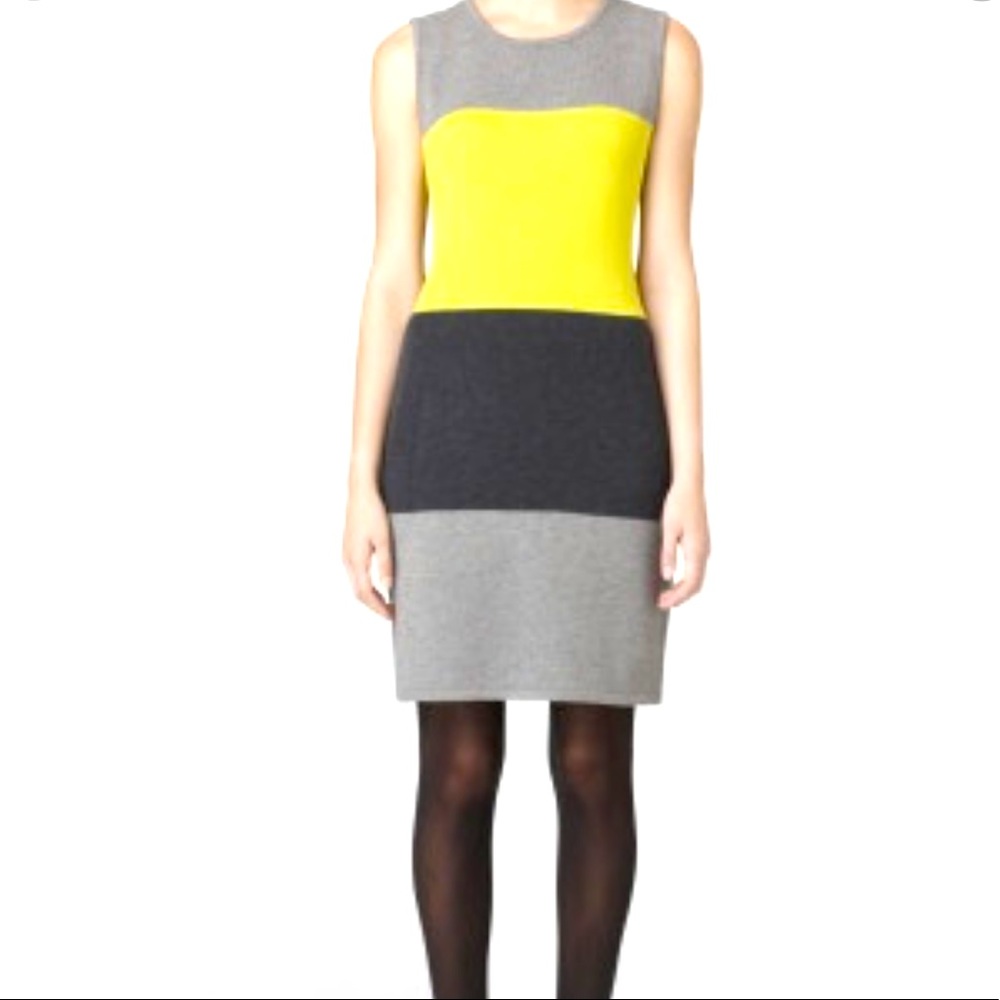 Calvin Klein Lime Green, Black, and Gray Dress SZ M